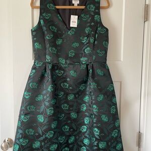 J Crew black and green dress (NWT) size 14